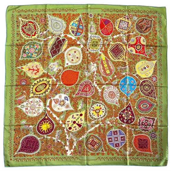 HERMÈS -  "L'Arbre de Vie" - Christine Henry, 2011 Vintage Silk Scarf RARE 90cm - Picture 9 of 13